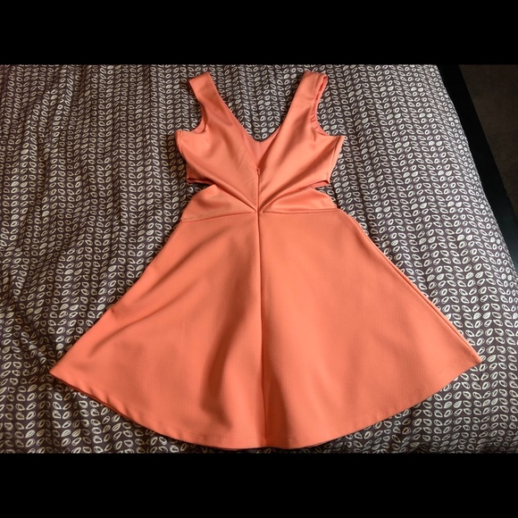 Peach Mini Cut Out Dress - Picture 3 of 3